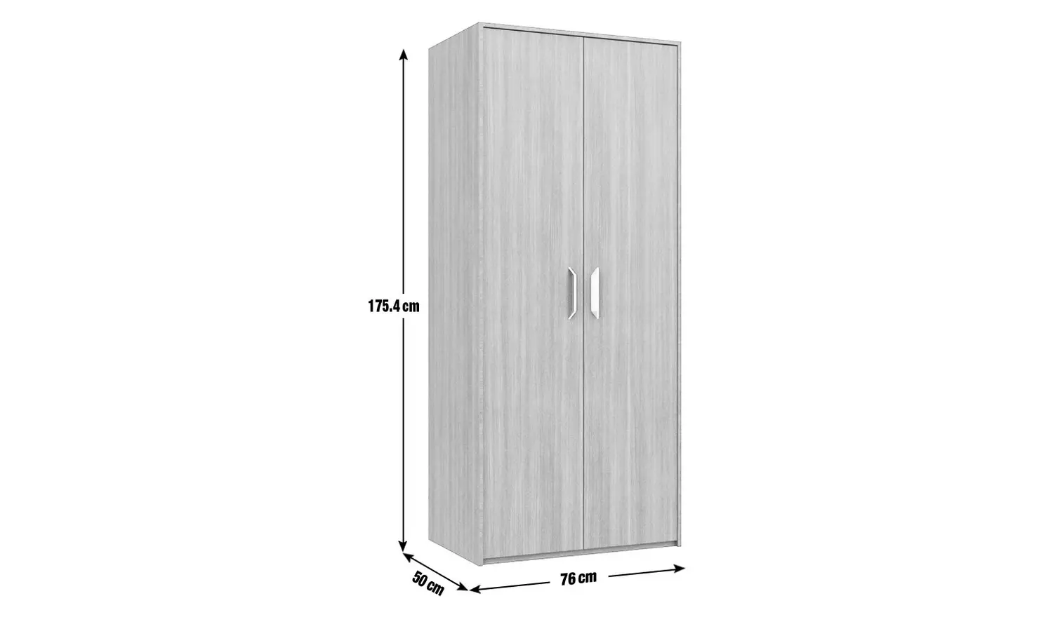 Ashdown 2 Door Wardrobe - Dark Grey