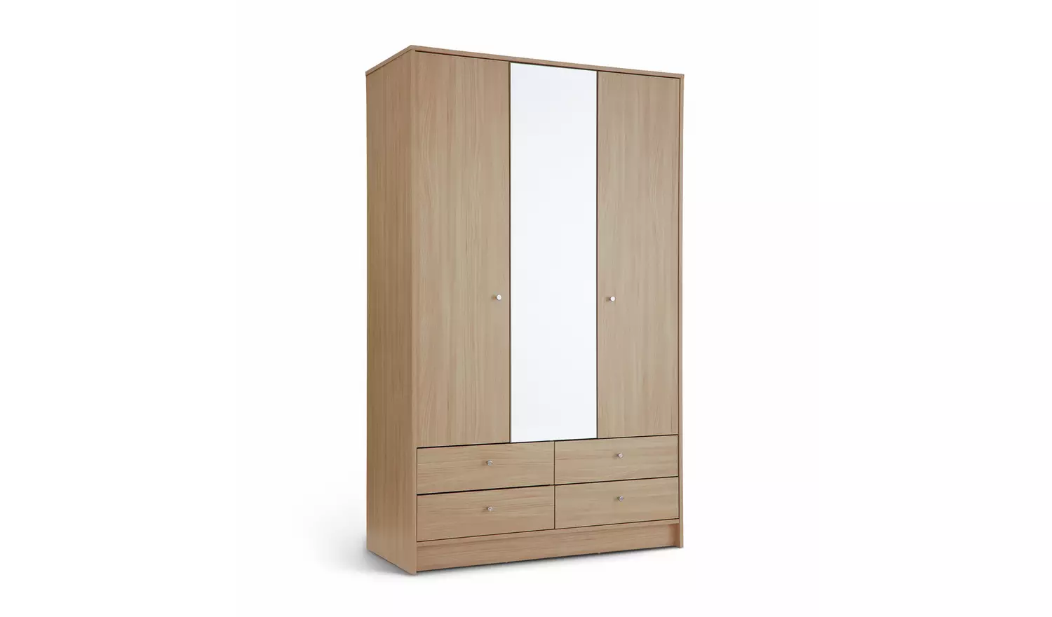 Argos Home Malibu 3 Dr 4 Drawer Mirror Wardrobe-Beech Effect