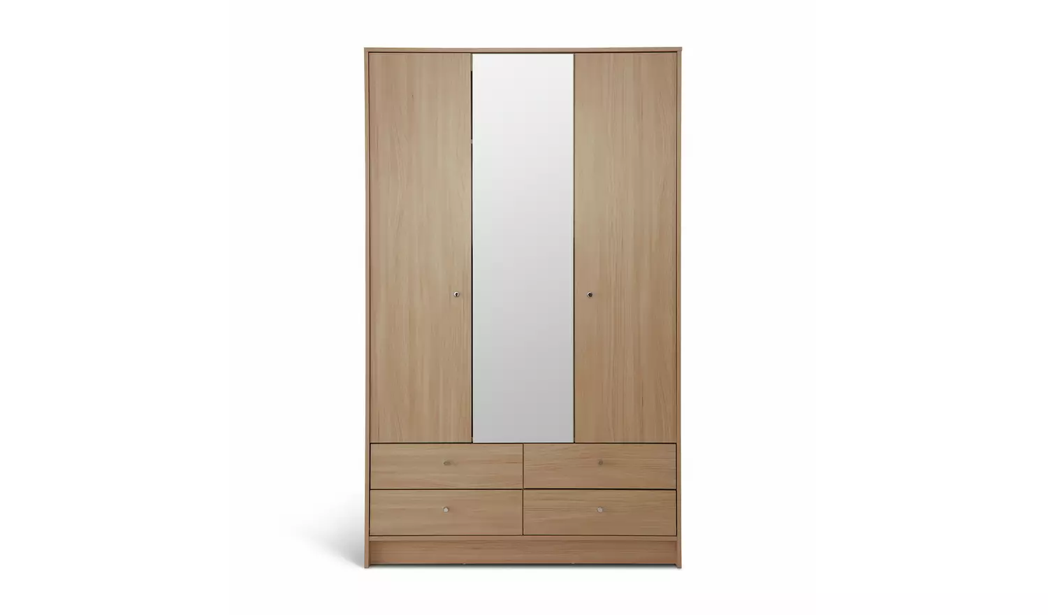 Argos Home Malibu 3 Dr 4 Drawer Mirror Wardrobe-Beech Effect