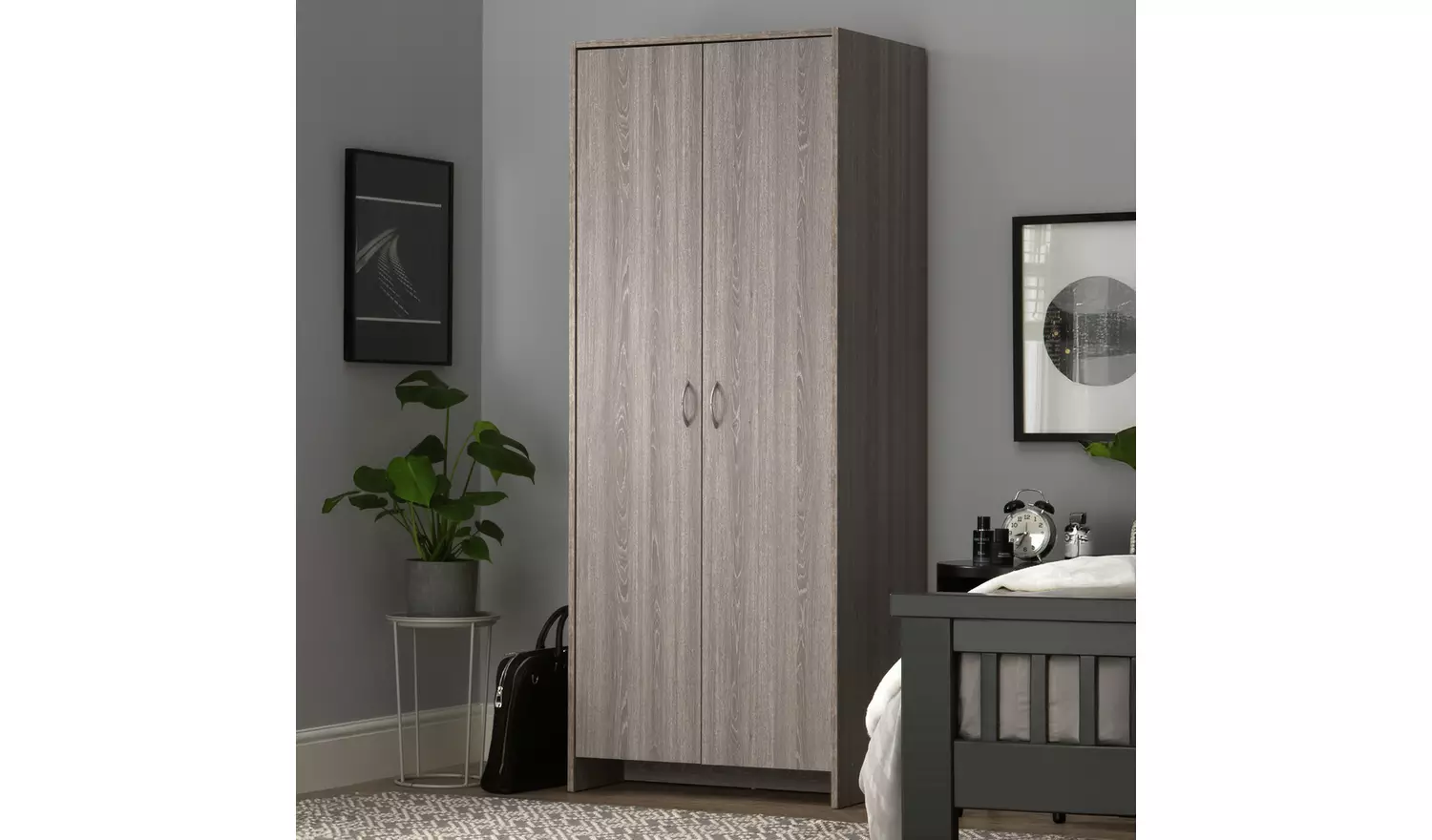 Argos Home Seville 2 Door Wardrobe - Grey Oak Effect