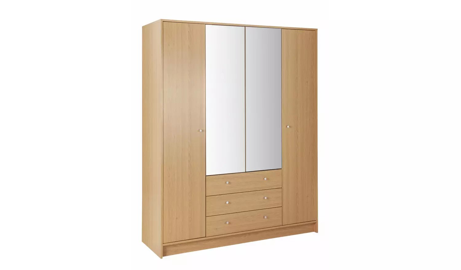 Argos Home Malibu 4 Dr 3 Drawer Mirror Wardrobe - Oak Effect