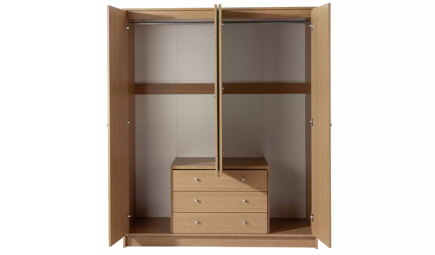 Argos Home Malibu 4 Dr 3 Drawer Mirror Wardrobe - Oak Effect