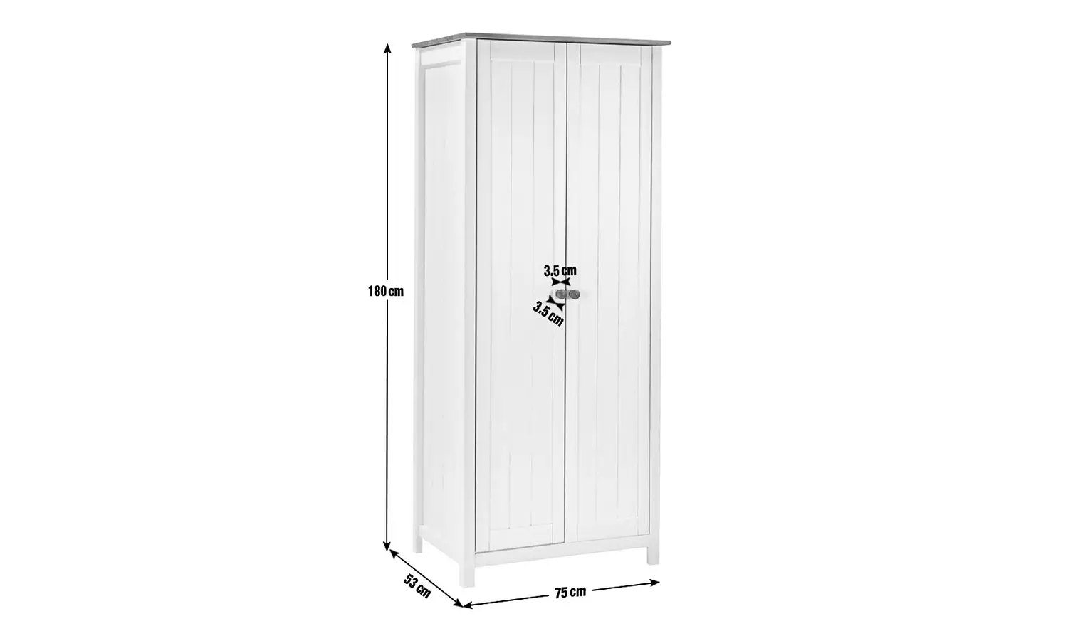 Argos Home Scandinavia 2 Door Wardrobe - Pine & White
