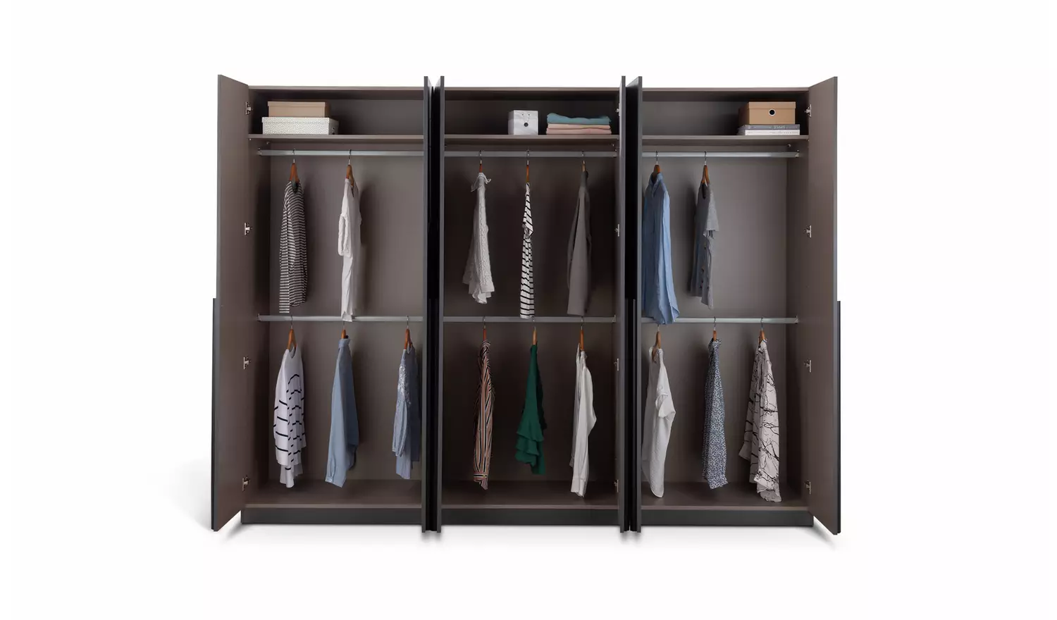 Habitat Munich 6 Door 2 Mirror Wardrobe - Anthracite