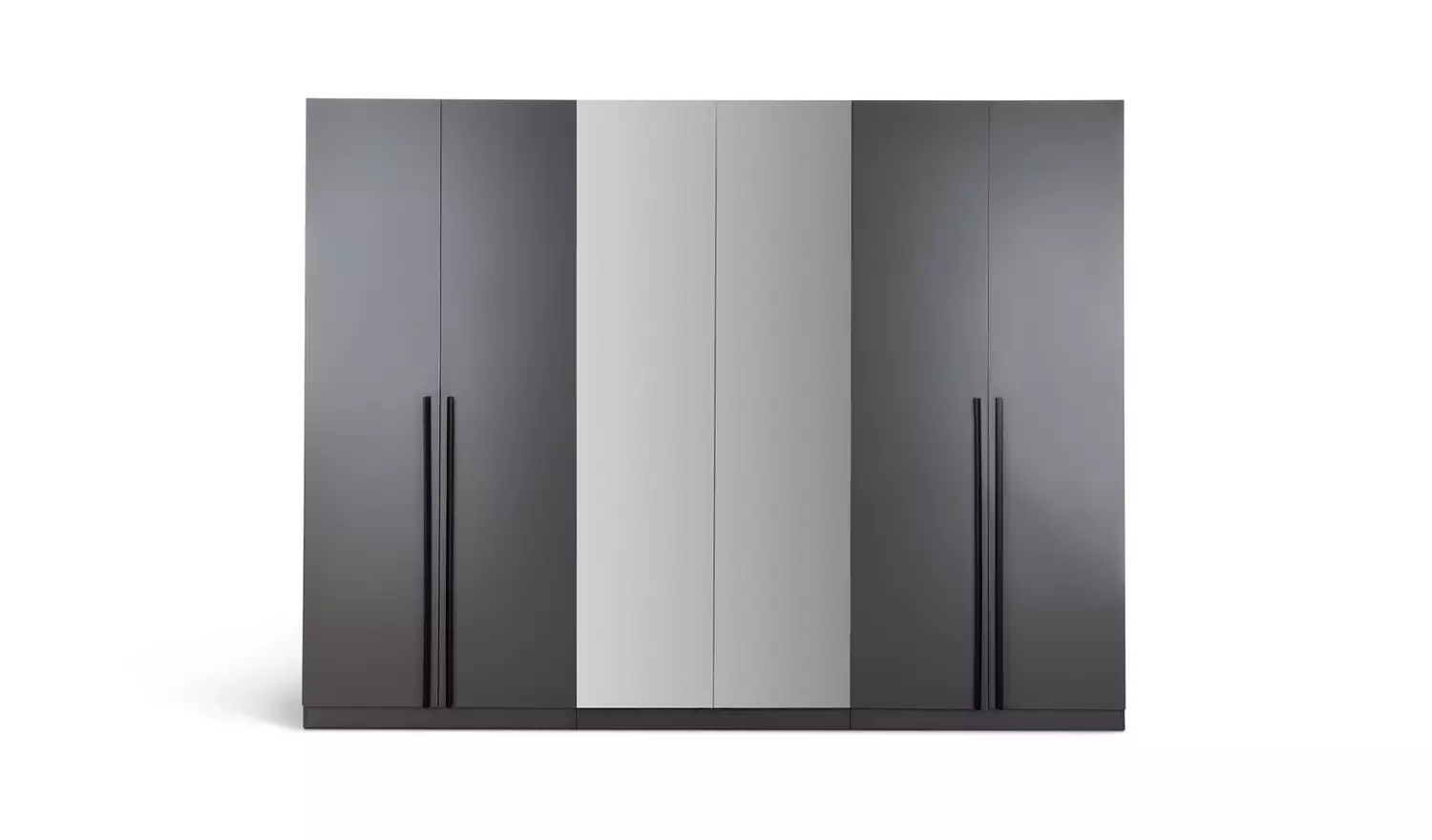Habitat Munich 6 Door 2 Mirror Wardrobe - Anthracite