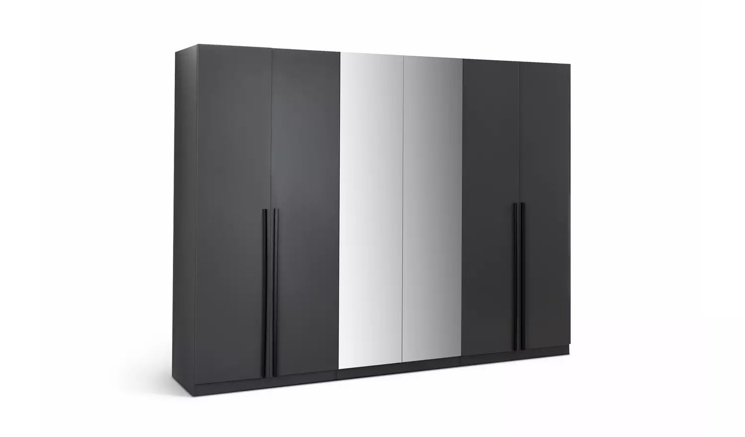 Habitat Munich 6 Door 2 Mirror Wardrobe - Anthracite