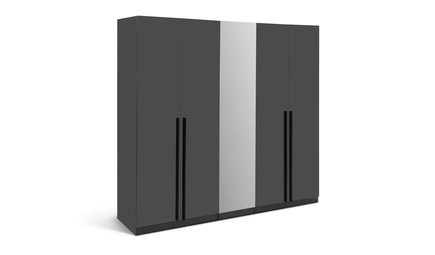 Habitat Munich 5 Door Mirror Wardrobe - Anthracite