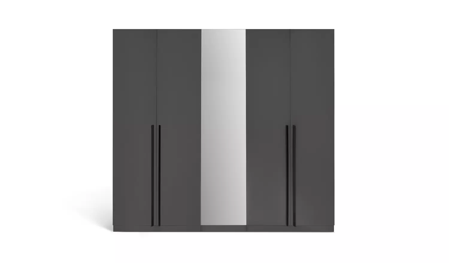 Habitat Munich 5 Door Mirror Wardrobe - Anthracite