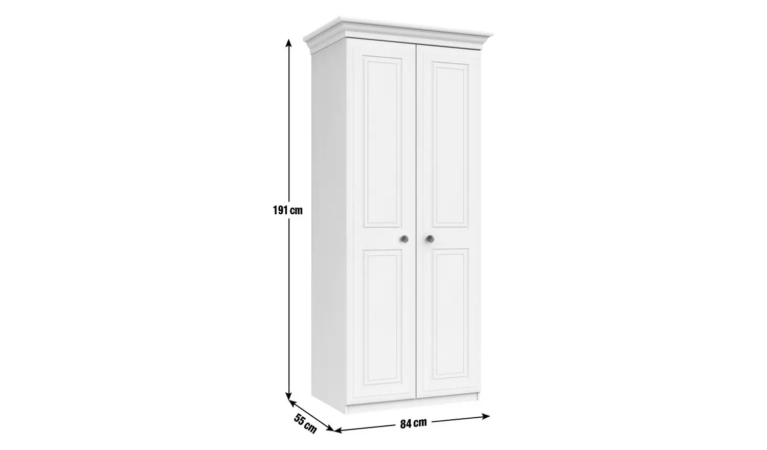 Rendlesham 2 Door Wardrobe - White