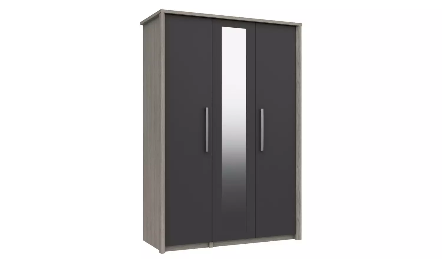 Grasmere 3 Door Mirror Wardrobe - Dark Grey