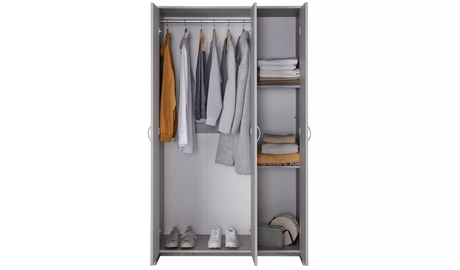 Argos Home Seville 3 Door Wardrobe - Grey Oak Effect