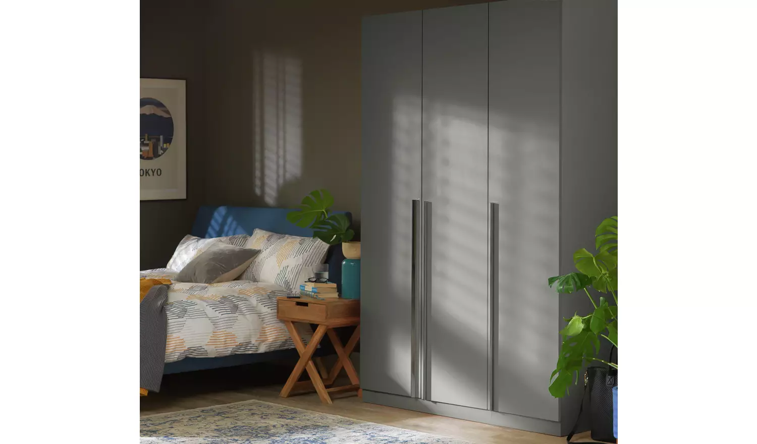 Habitat Munich 3 Door Wardrobe - Anthracite
