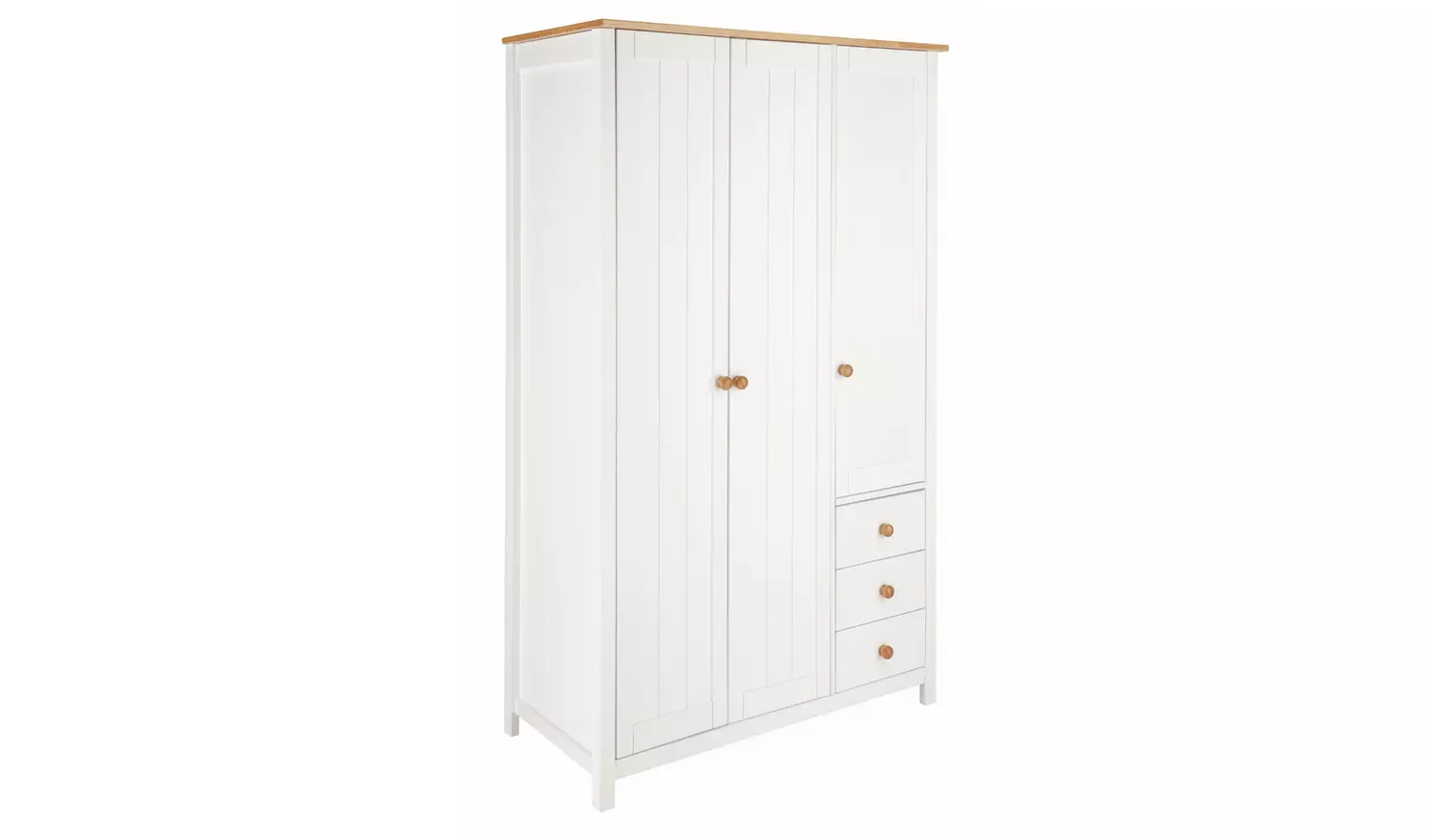 Argos Home Scandinavia 3 Door 3 Drawer Wardrobe -Pine &White