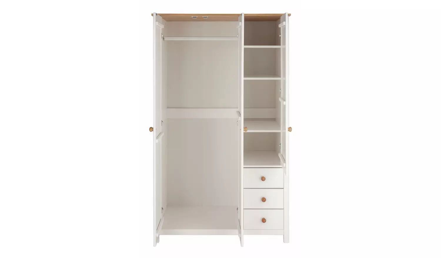Argos Home Scandinavia 3 Door 3 Drawer Wardrobe -Pine &White