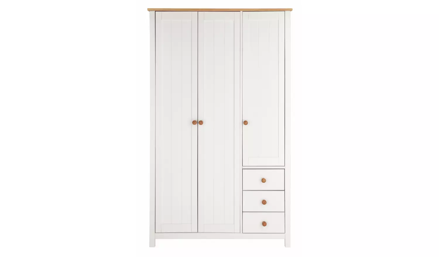 Argos Home Scandinavia 3 Door 3 Drawer Wardrobe -Pine &White