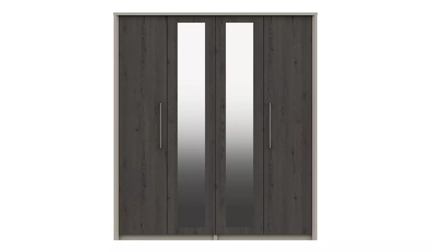 Lancaster 4 Door 2 Mirror Wardrobe - Dark Grey