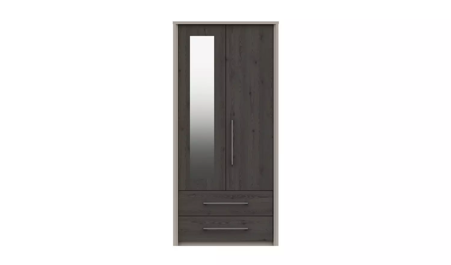 Lancaster 2 Door 2 Drawer Mirror Wardrobe - Dark Grey