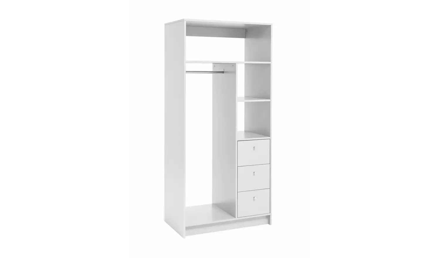 Argos Home Malibu 3 Drawers Open Storage Wardrobe - White