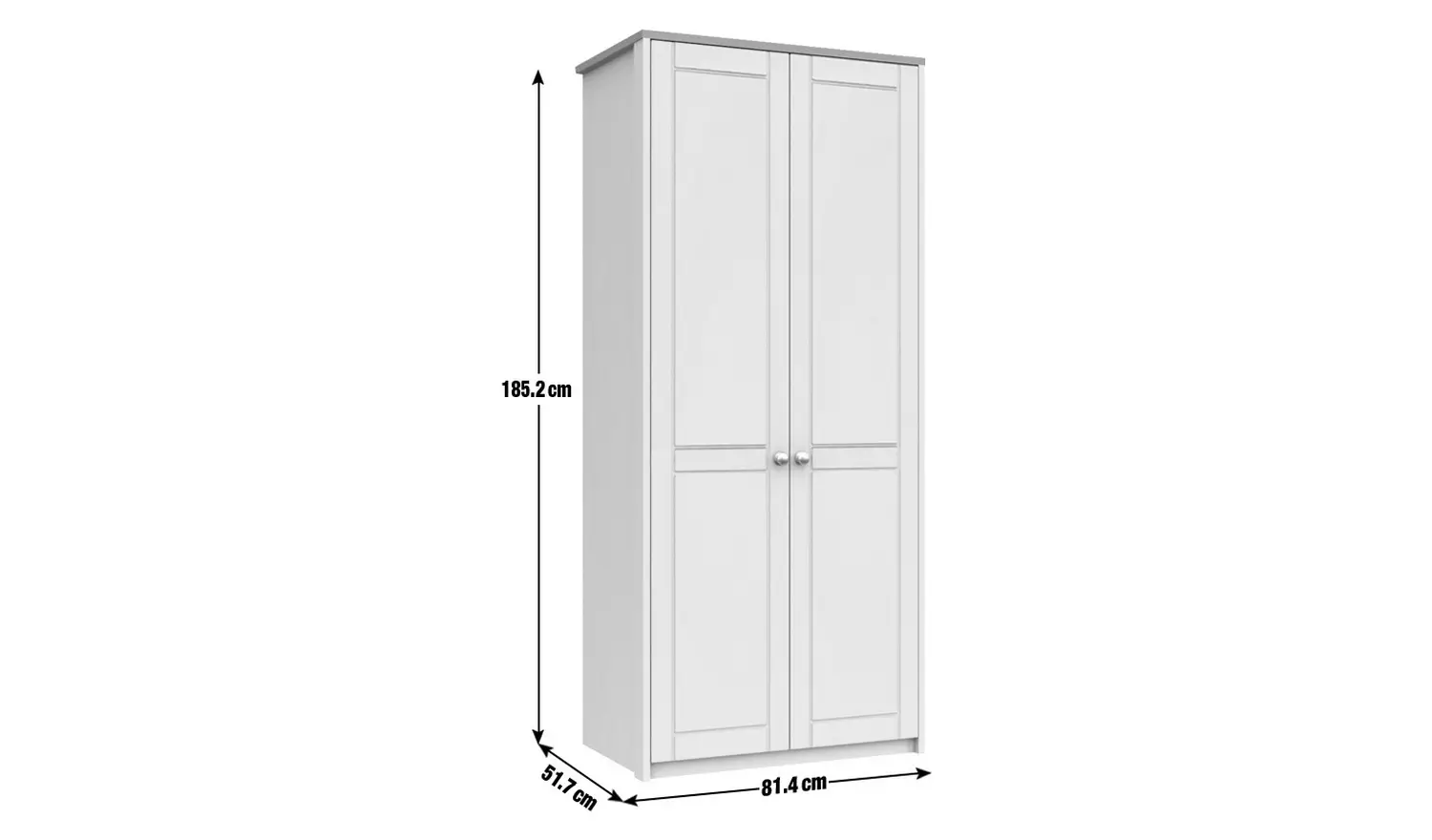Kielder 2 Door Wardrobe - Grey