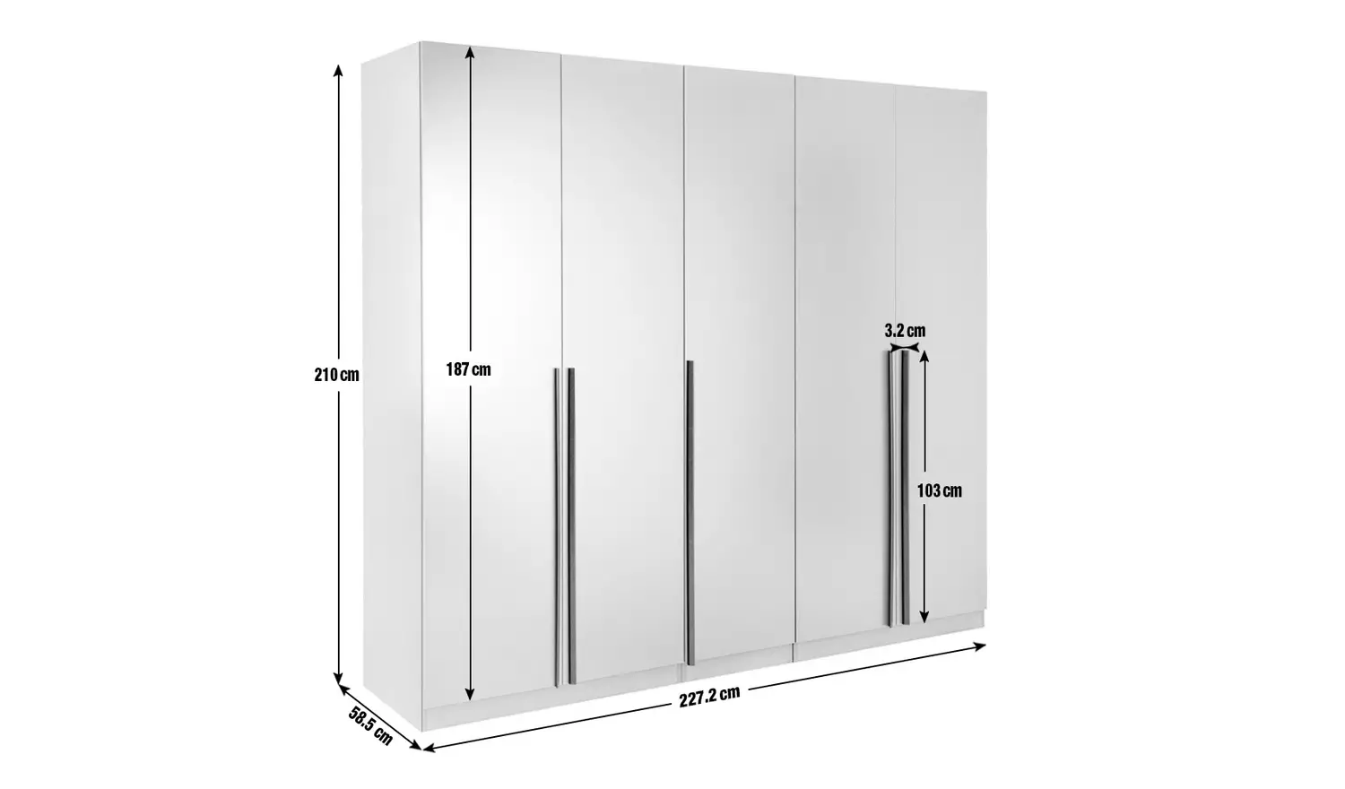 Habitat Munich 5 Door Wardrobe - Anthracite