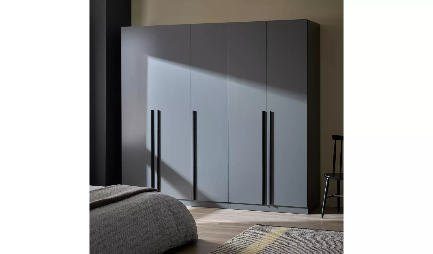 Habitat Munich 5 Door Wardrobe - Anthracite