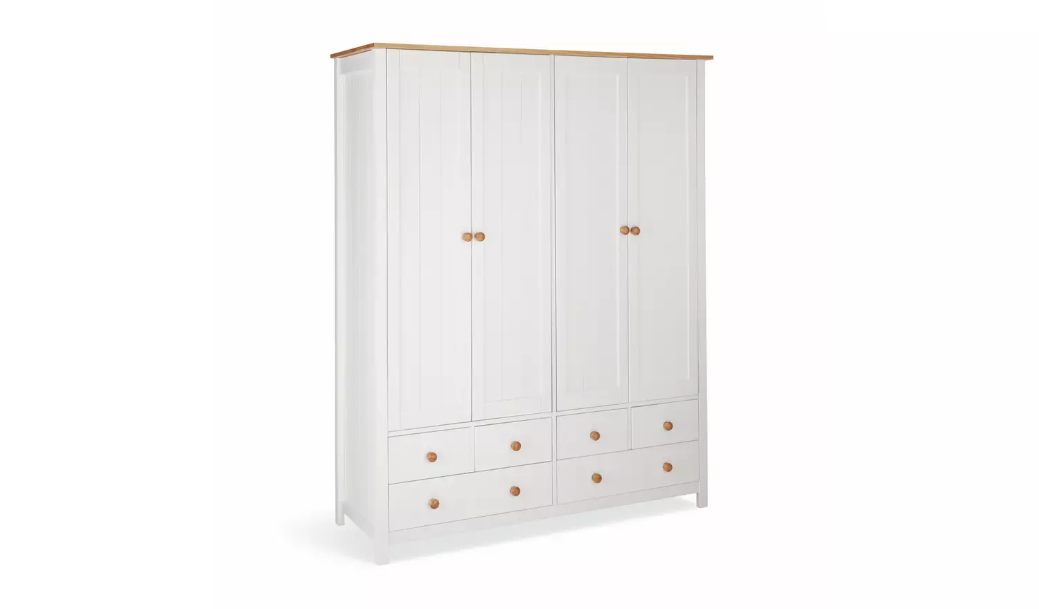 Argos Home Scandinavia 4 Door 6 Drawer Wardrobe -Pine &White