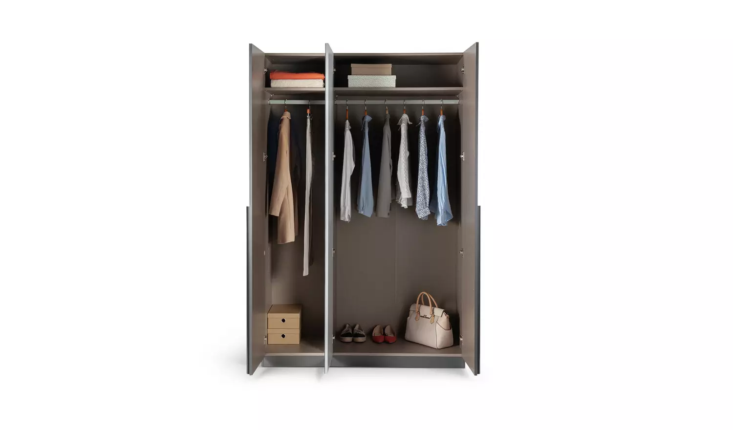 Habitat Munich 3 Door Mirror Wardrobe - Anthracite