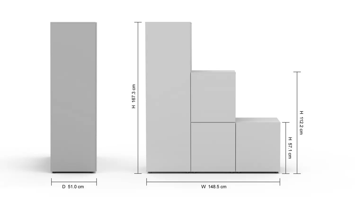 Argos Home Malibu Stepped Small Storage Wardrobe - White