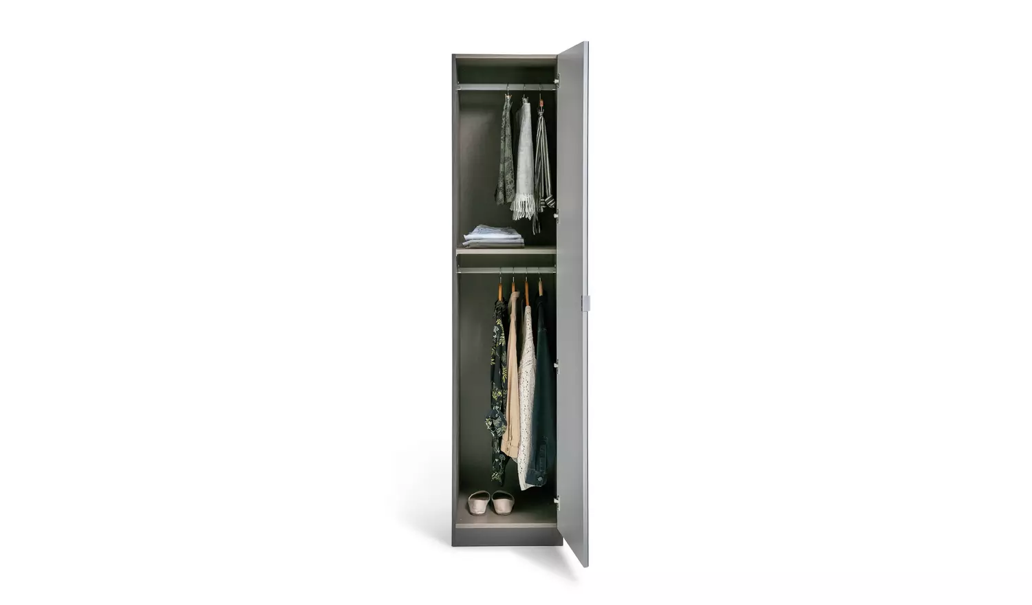 Habitat Munich 1 Door Mirror Wardrobe - Anthracite