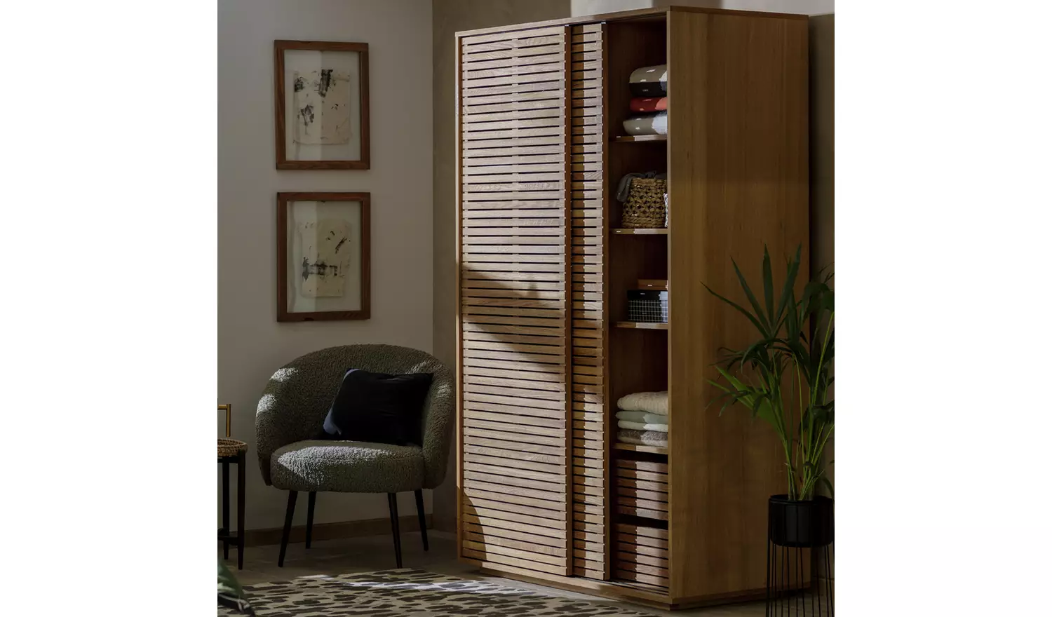 Habitat Max 2 Door Sliding Wardrobe - Oak