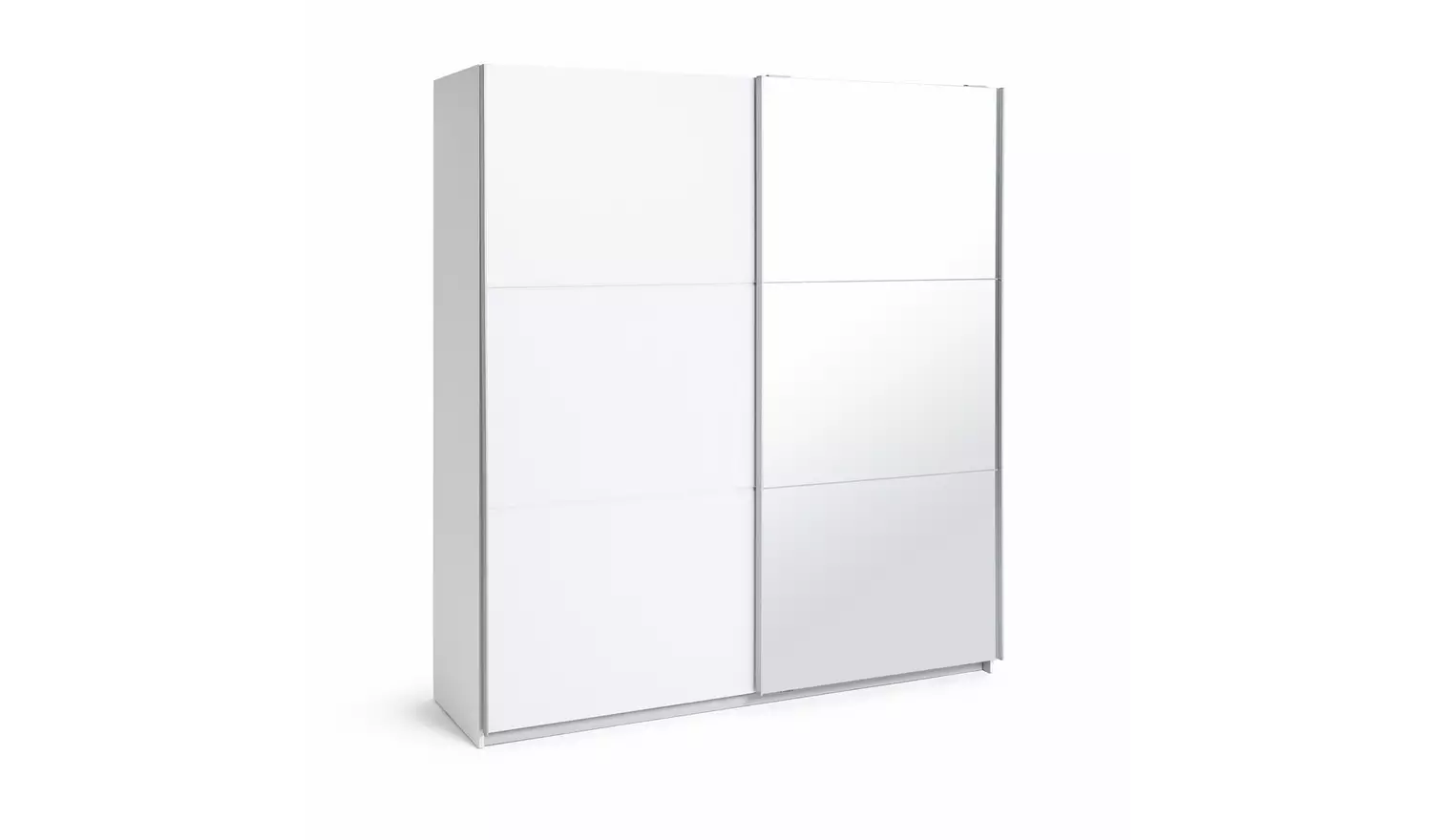 Habitat Holsted Mirror 180cm Sliding Wardrobe - White Gloss