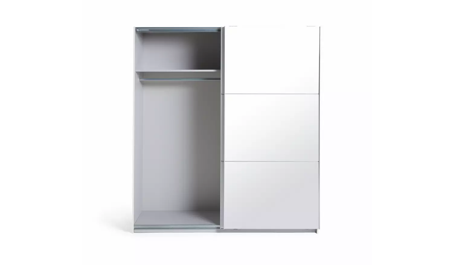 Habitat Holsted Mirror 180cm Sliding Wardrobe - White Gloss