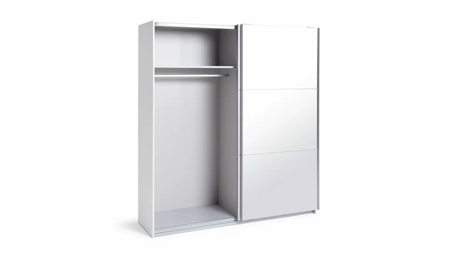 Habitat Holsted Mirror 180cm Sliding Wardrobe - White Gloss