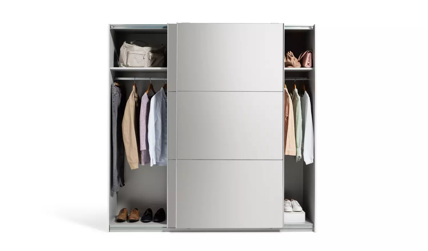 Habitat Holsted Mirrored 200cm Sliding Wardrobe - White