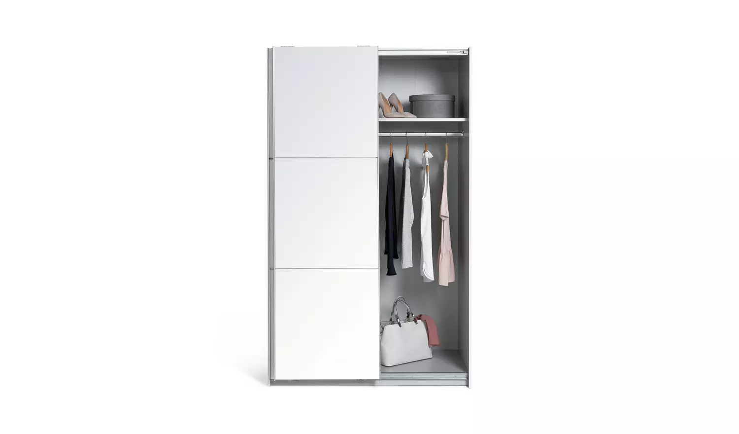Habitat Holsted Half Mirror 120cm Sliding Wardrobe -White