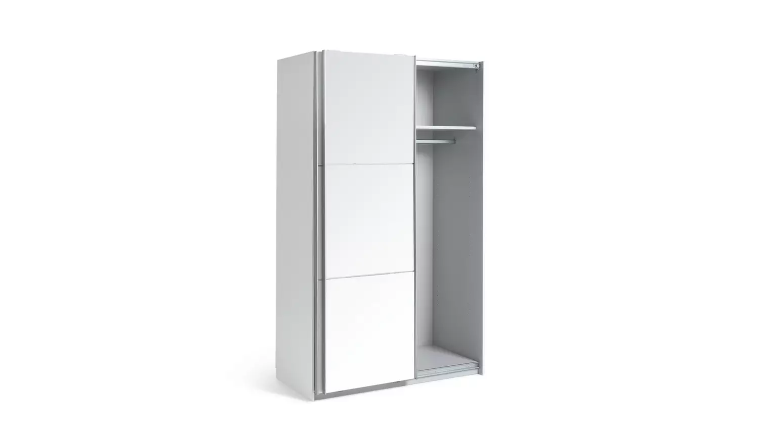 Habitat Holsted Half Mirror 120cm Sliding Wardrobe -White