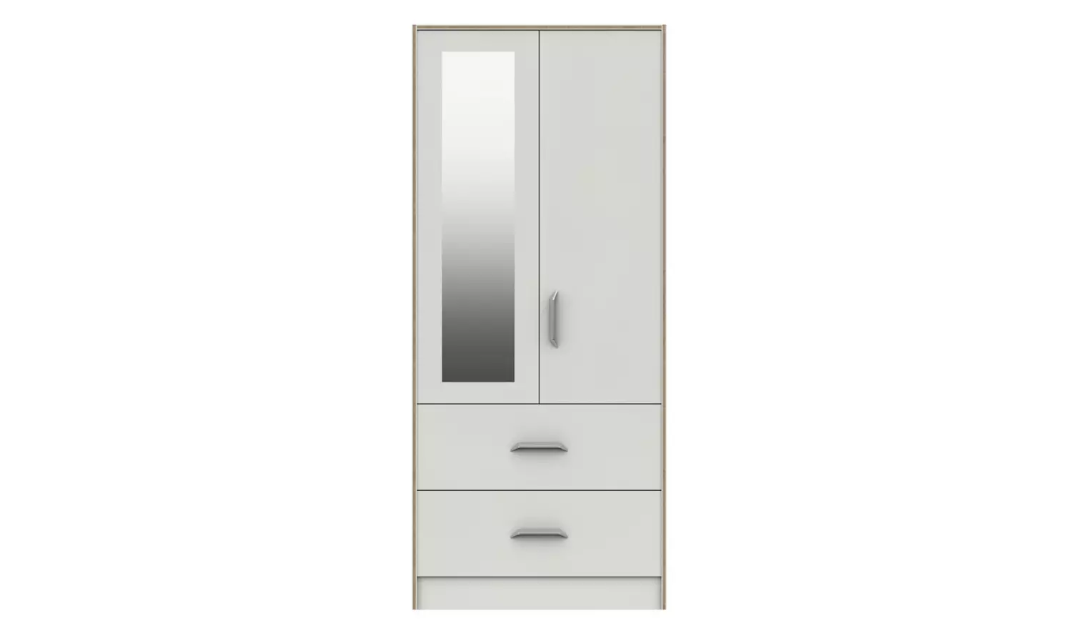 Ashdown 2 Door 2 Drawer Mirror Wardrobe - White