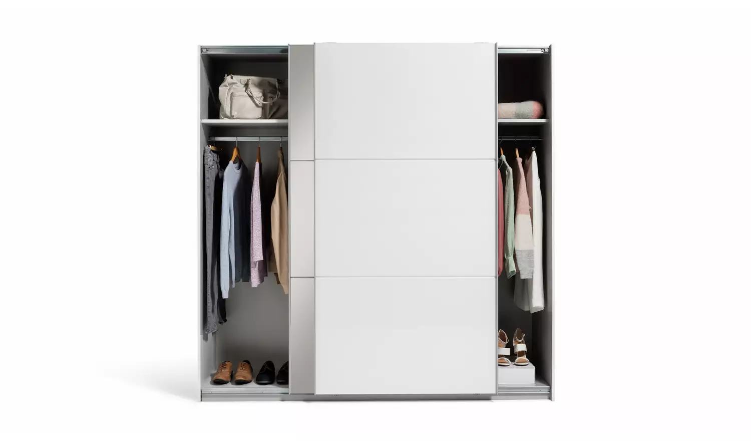 Habitat Holsted Half Mirror 200cm Sliding Wardrobe - White