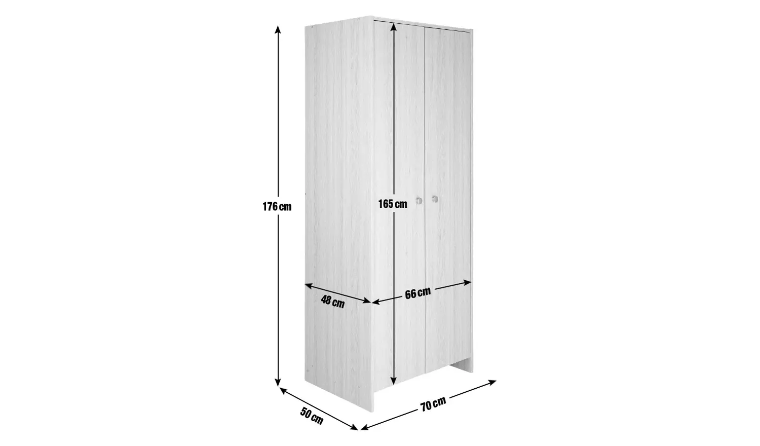 Argos Home Seville 2 Door Wardrobe - Oak Effect
