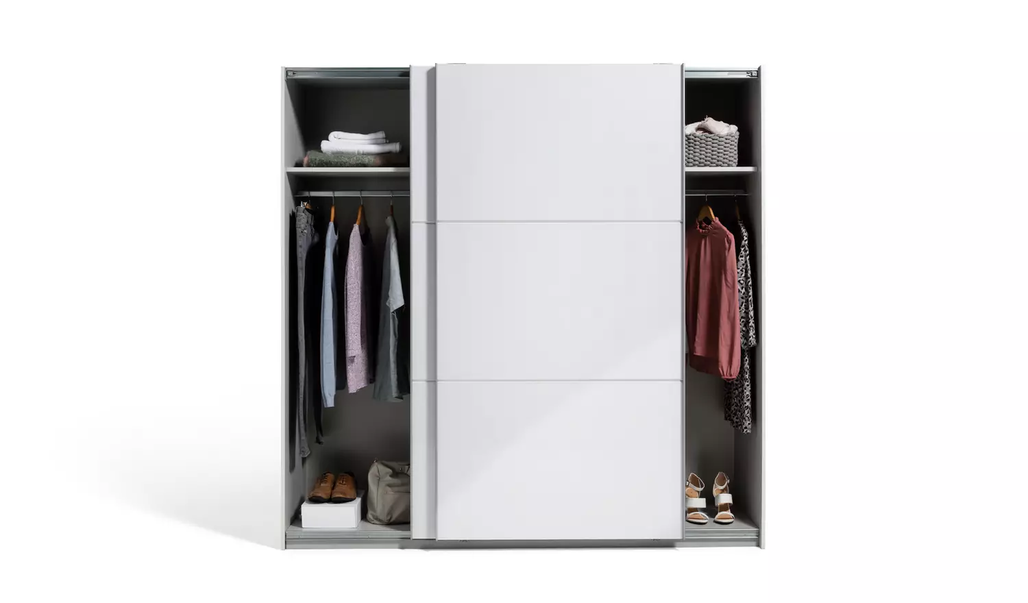 Habitat Holsted 200cm Sliding Wardrobe - White Gloss
