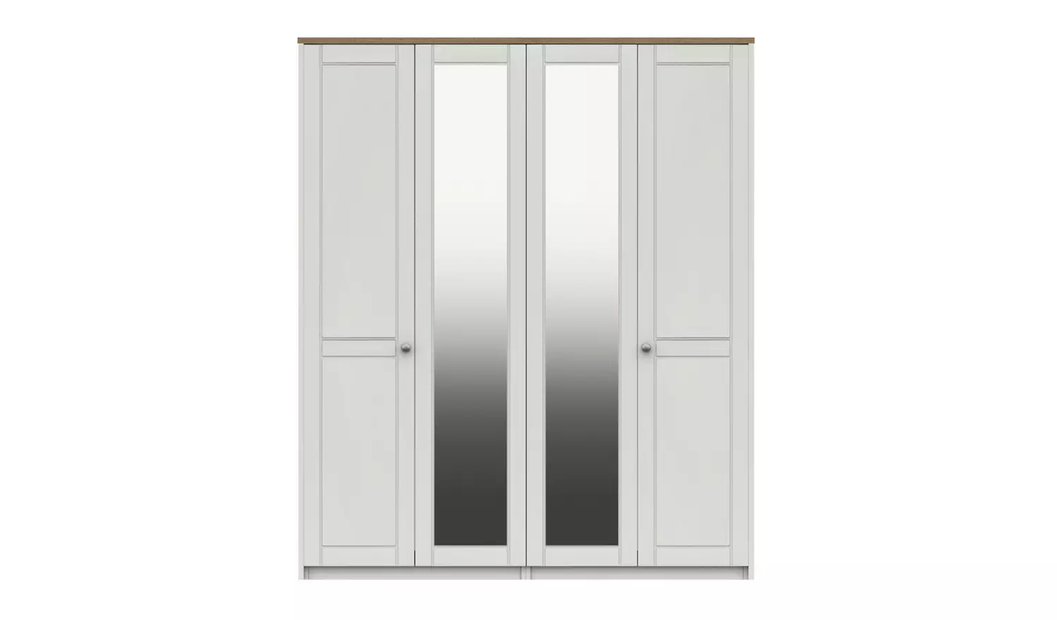 Kielder 4 Door 2 Mirror Wardrobe - White