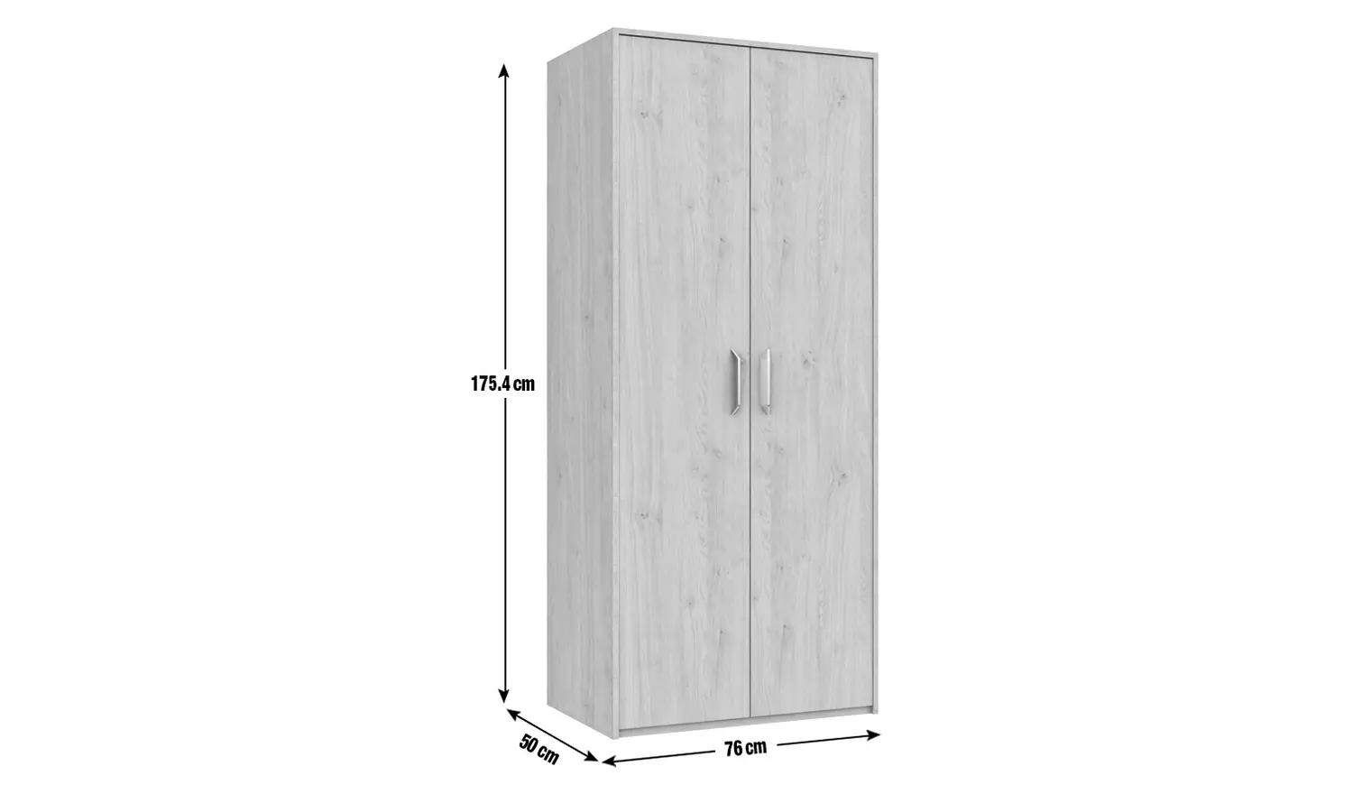 Ashdown 2 Door Wardrobe - Oak Effect
