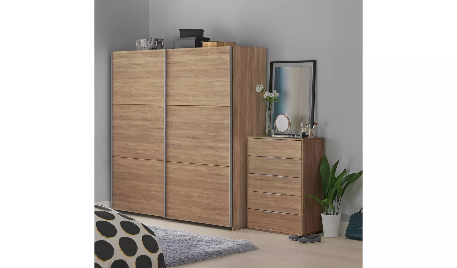 Habitat Holsted 200cm Sliding Wardrobe - Oak Effect