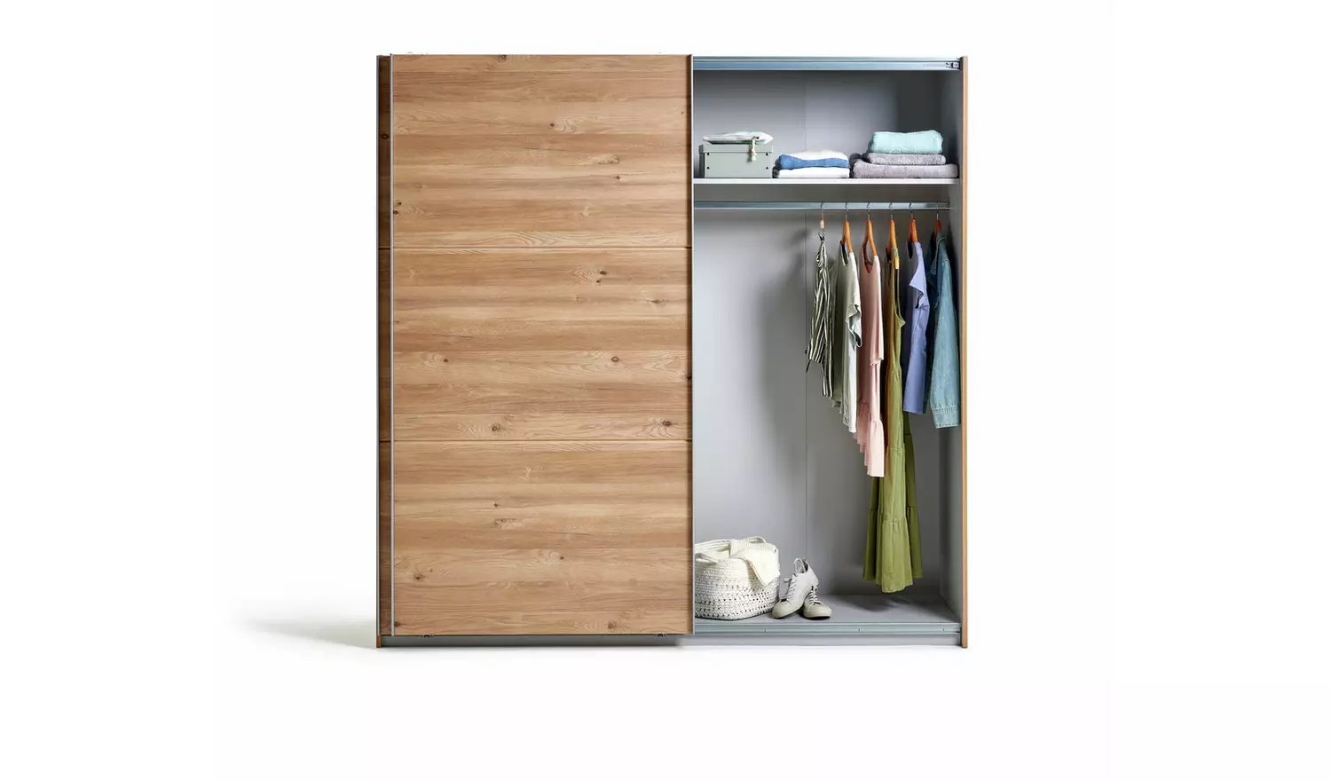 Habitat Holsted 200cm Sliding Wardrobe - Oak Effect