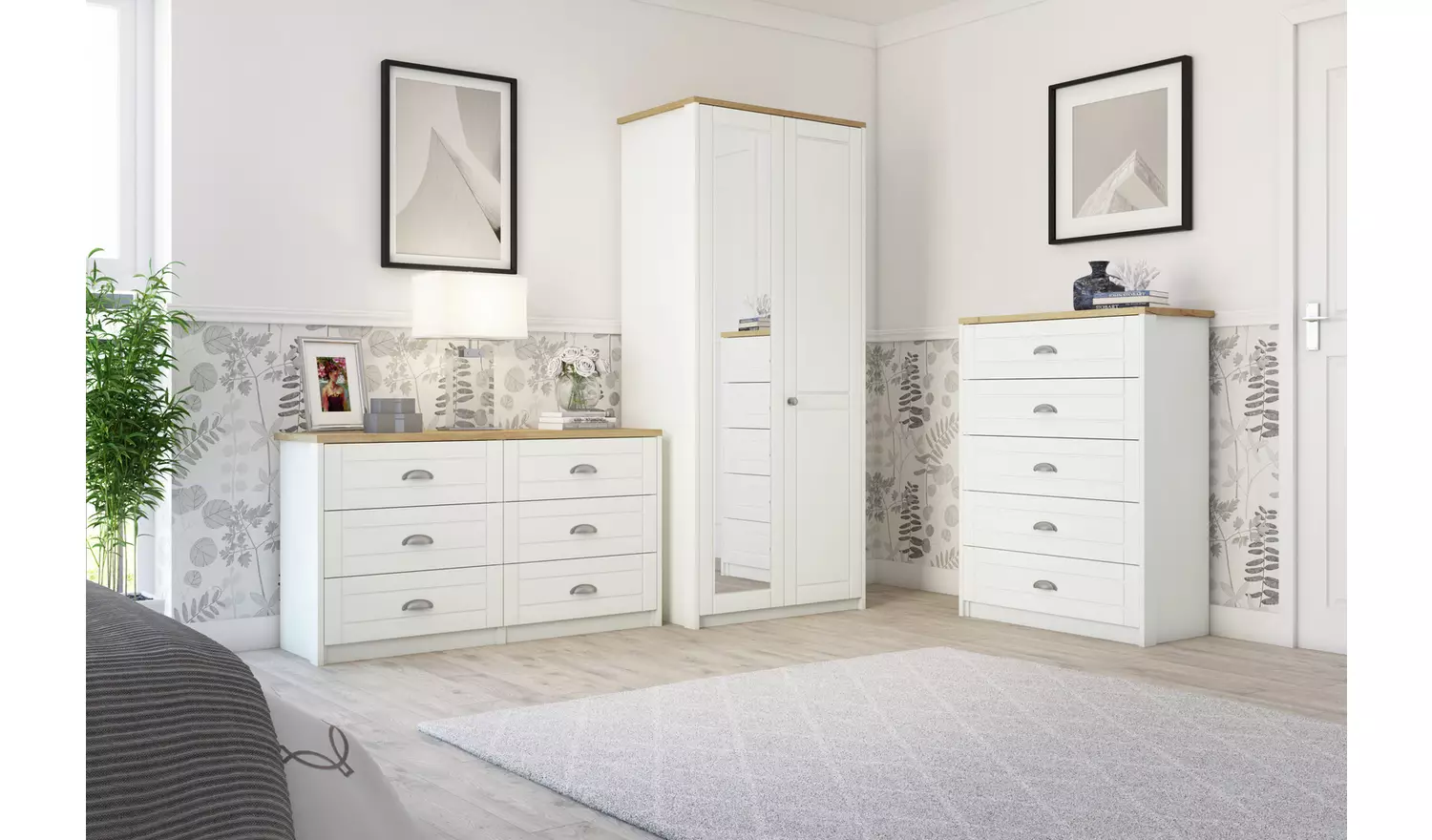 Kielder 2 Door Wardrobe - White