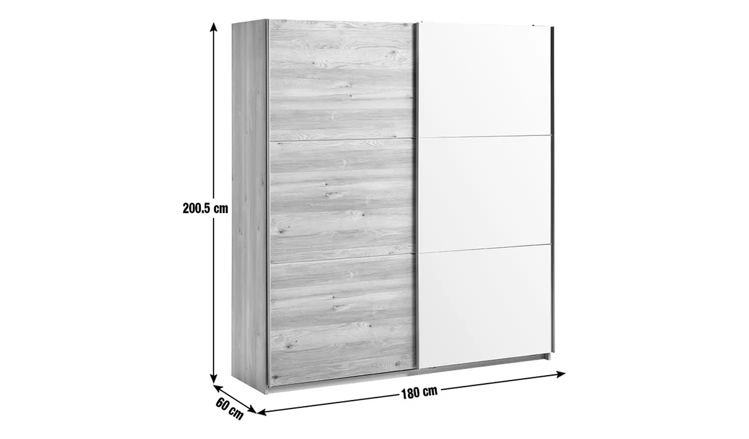 Habitat Holsted Mirror 180cm Sliding Wardrobe - Oak Effect