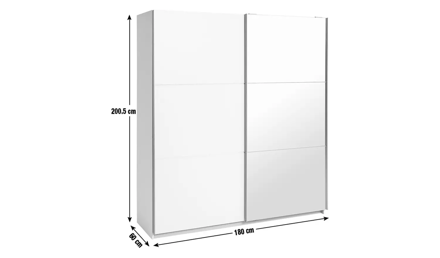 Habitat Holsted Half Mirror 180cm Sliding Wardrobe - White