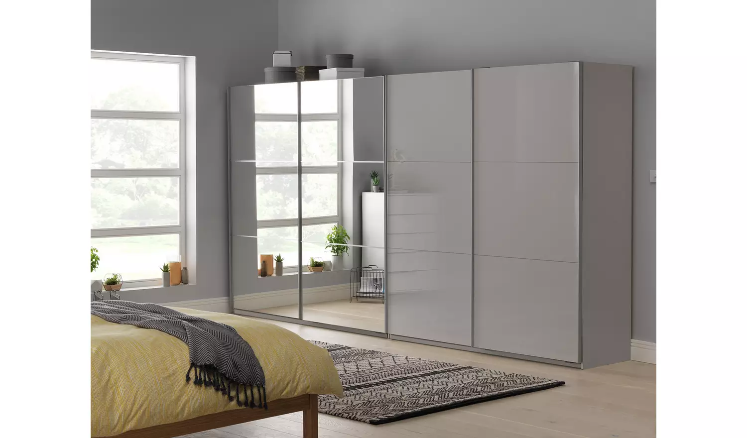 Habitat Holsted 200cm Sliding Wardrobe - Grey Gloss
