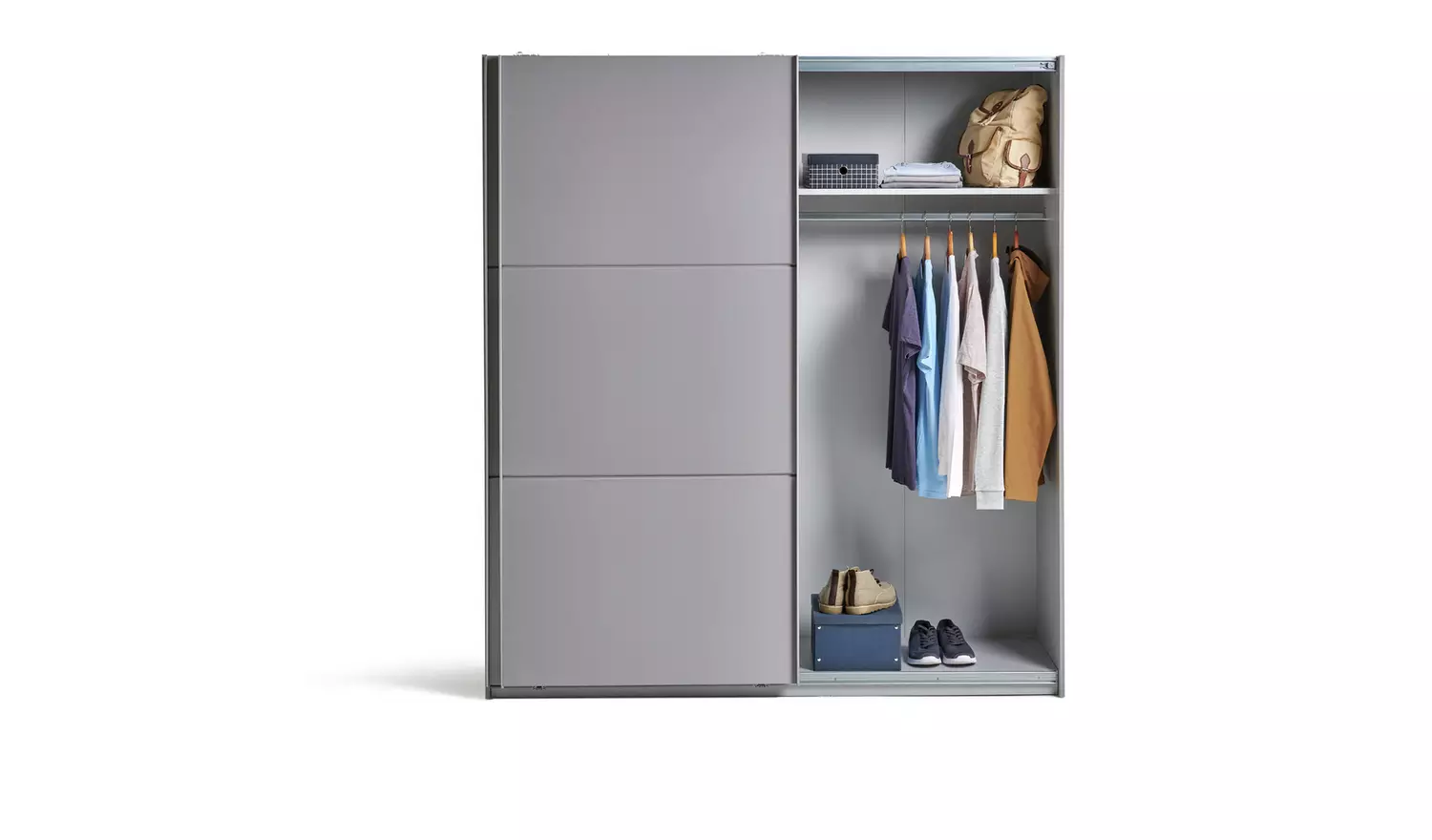 Habitat Holsted 180cm Sliding Wardrobe - Grey Gloss