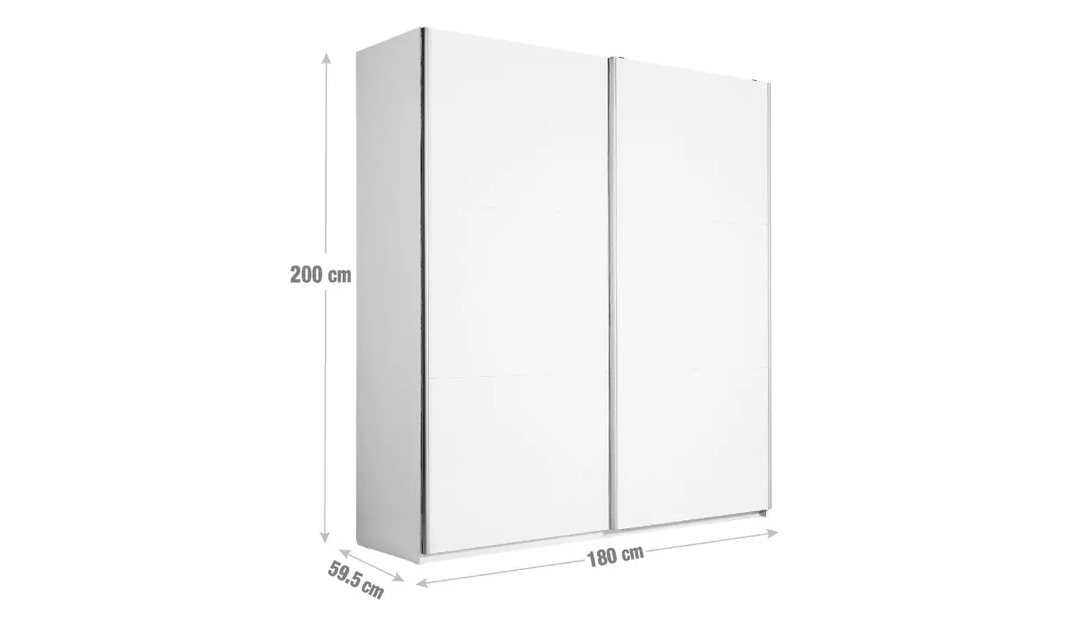 Habitat Holsted 180cm Sliding Wardrobe - Grey Gloss